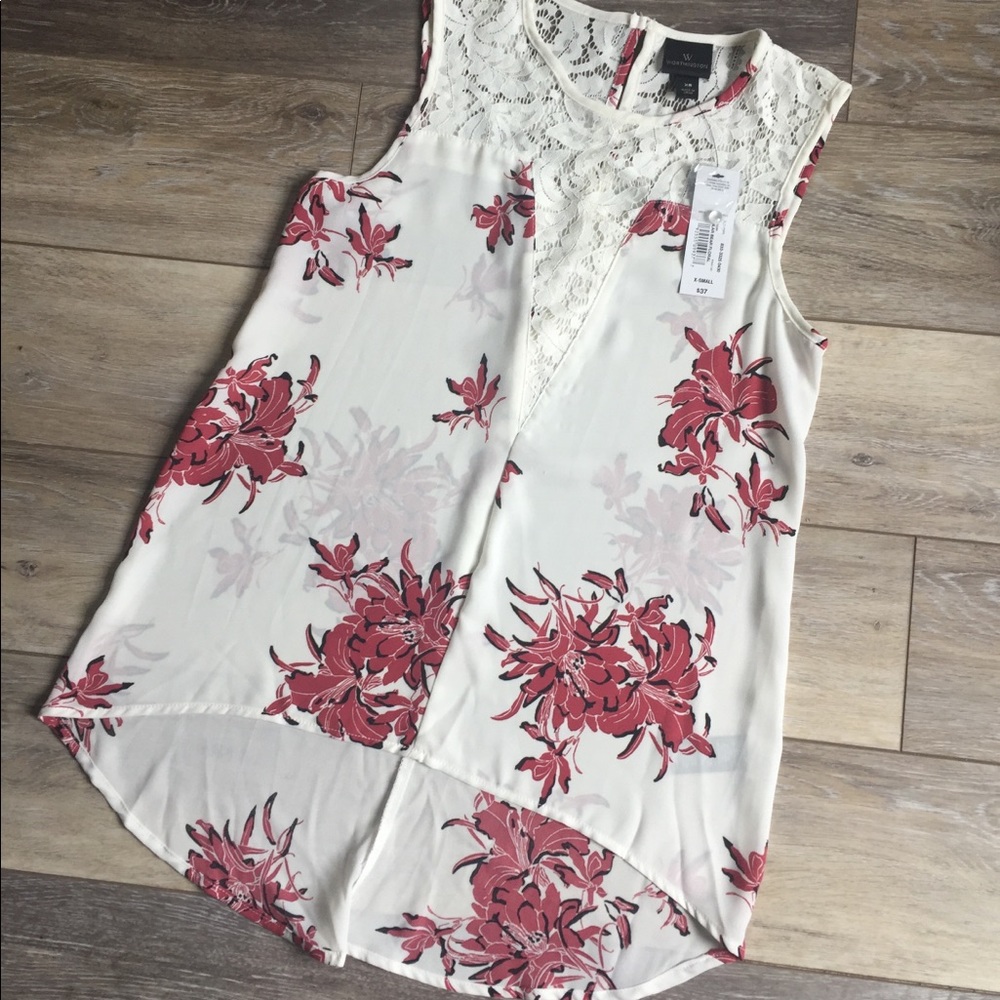 Beautiful! NWT asymmetrical sheer Worthington top!